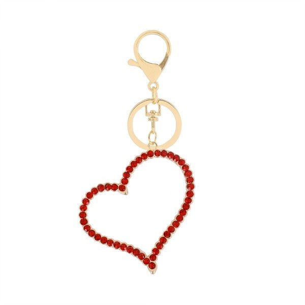 LARGE RHINESTONE HEART KEY HOLDER