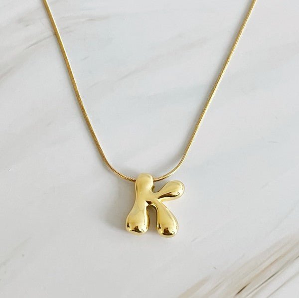 Balloon Letter Initial Necklace - Robbi & Angel