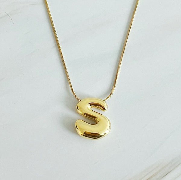 Balloon Letter Initial Necklace - Robbi & Angel