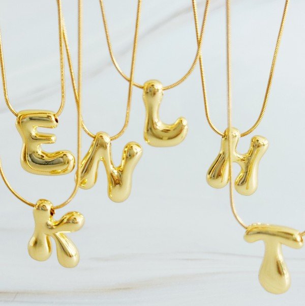 Balloon Letter Initial Necklace - Robbi & Angel