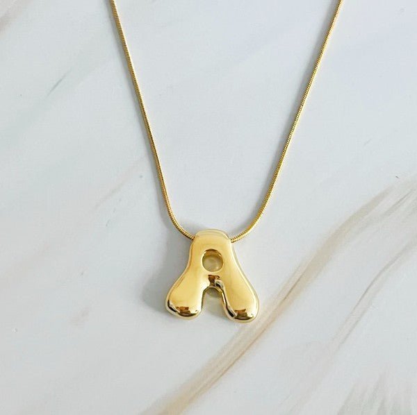 Balloon Letter Initial Necklace - Robbi & Angel