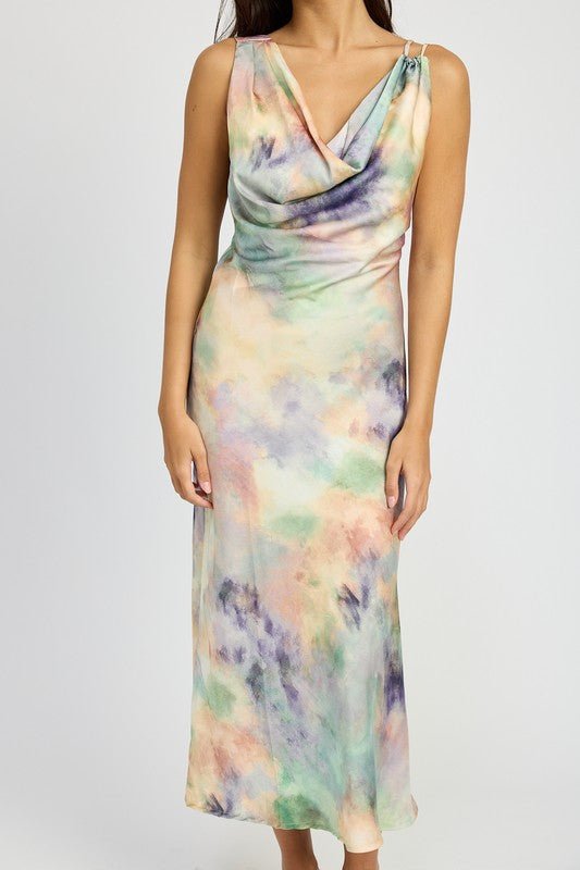 COWL NECK MIDI BIAS DRESS - Robbi & Angel