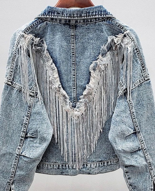 Fringed Denim Jacket - Robbi & Angel