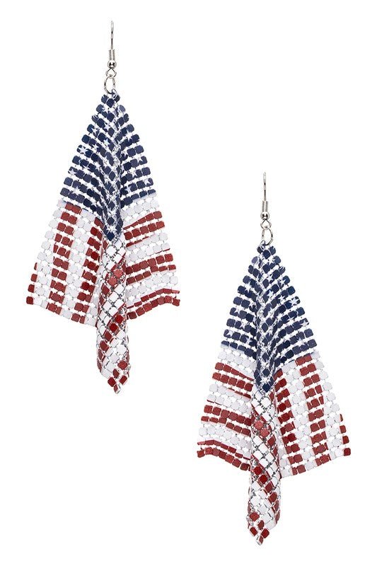 USA Flag Chainmail Iconic Earrings