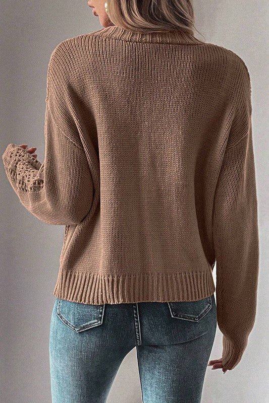 Open Knit Drop Shoulder Cardigan - Robbi & Angel