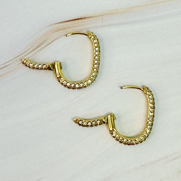 Shine Covered Oval Hoop Earrings - Robbi & Angel