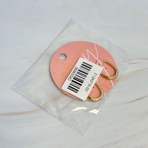 Shine Covered Oval Hoop Earrings - Robbi & Angel