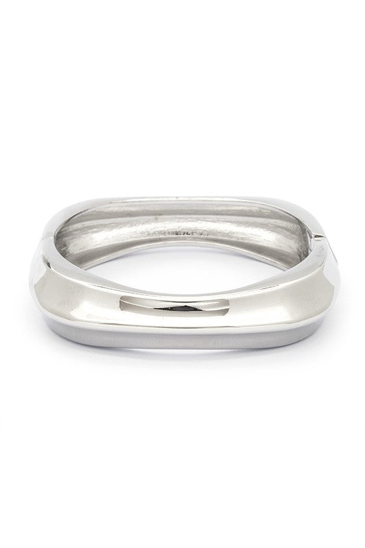 Polished Iconic Square Hinged Bangle