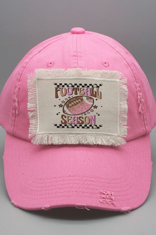 Game Day Football Season Pink Brown Patch Hat