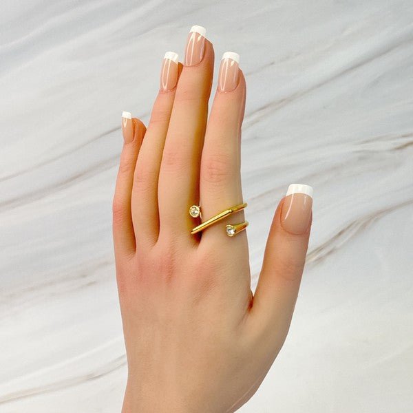 Edge Angled Swirling Ring - Robbi & Angel