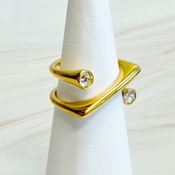 Edge Angled Swirling Ring - Robbi & Angel