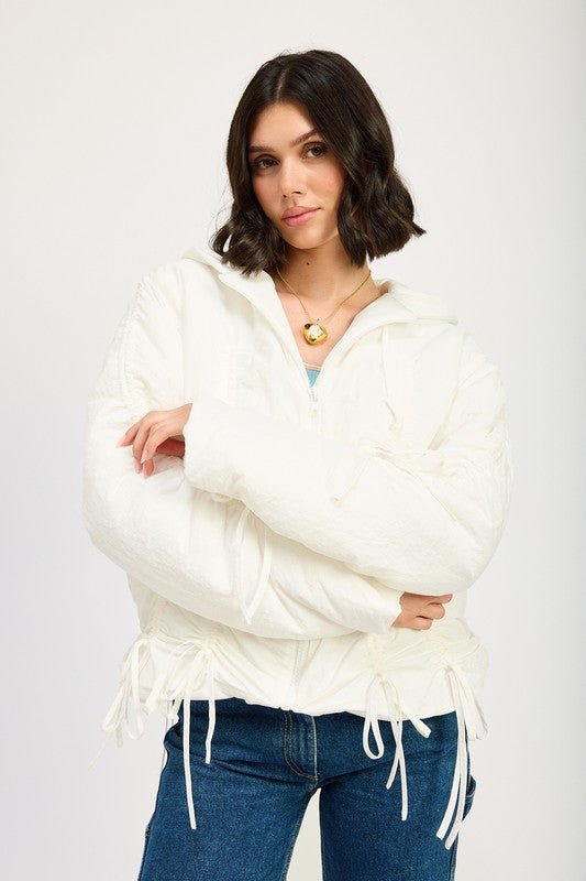 RUCHED PUFF JACKET - Robbi & Angel