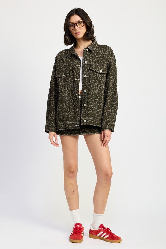 OVERSIZED PRINTED DENIM JACKET - Robbi & Angel