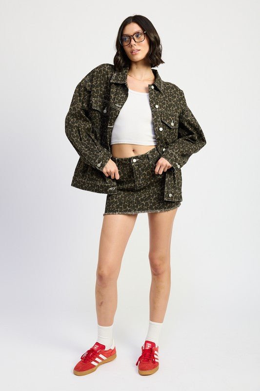 OVERSIZED PRINTED DENIM JACKET - Robbi & Angel