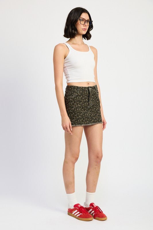 PRINTED DENIM SKIRT - Robbi & Angel