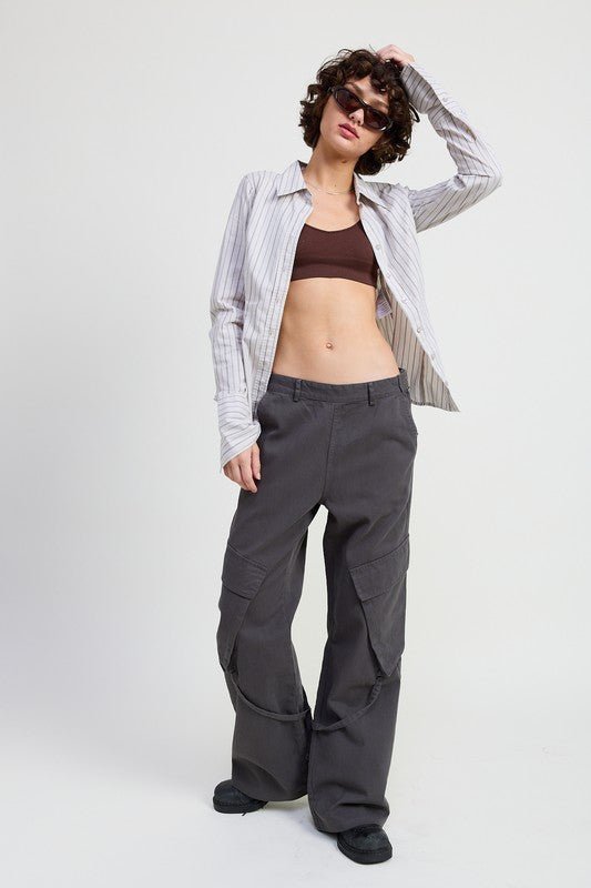 CARGO PANTS WITH POCKET DETAIL - Robbi & Angel