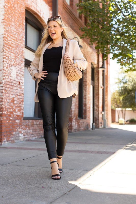 The Farah High Waisted Faux Leather Leggings - Robbi & Angel