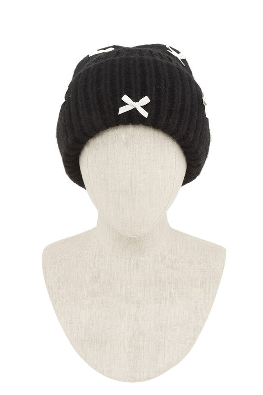 Mini Satin Ribbon Bow Beanie - Robbi & Angel