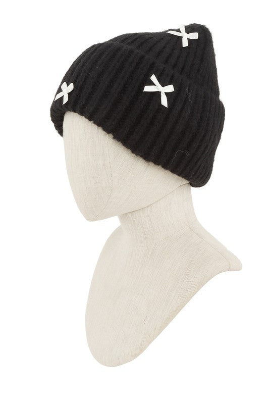 Mini Satin Ribbon Bow Beanie - Robbi & Angel