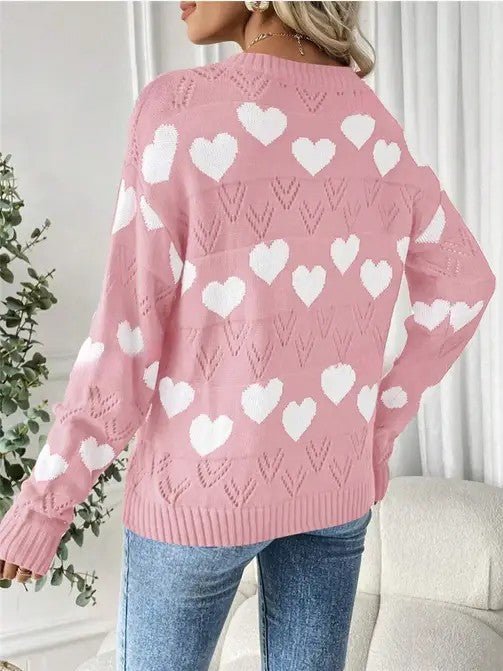 V - neck Heart Knit sweater - Robbi & Angel