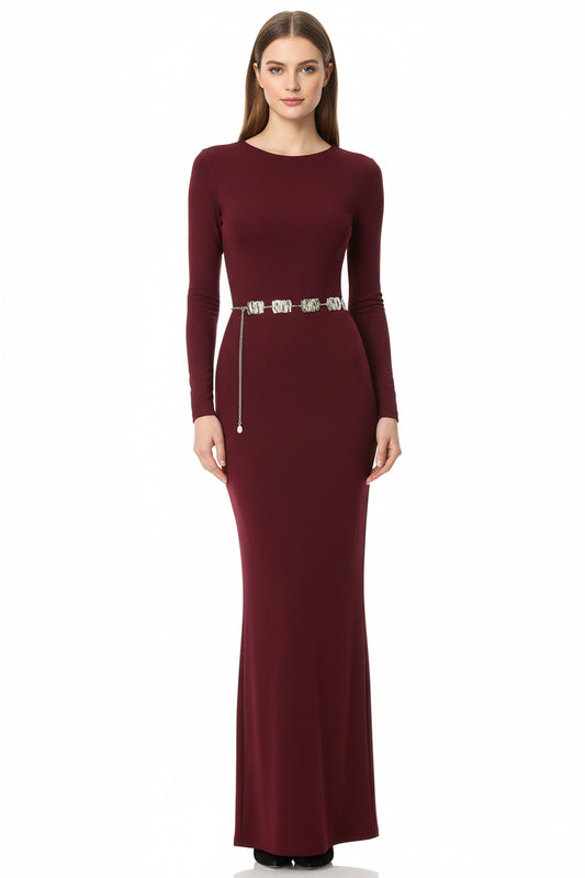 Textured Metal Plate Station Fashion Chain Belt - Robbi & Angel