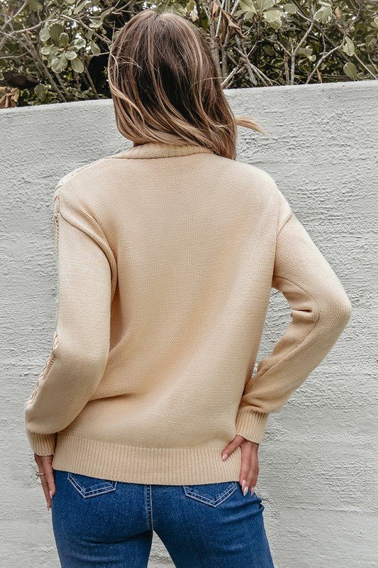 Women Open Knit Drop Shoulder Sweater Cardigan - Robbi & Angel