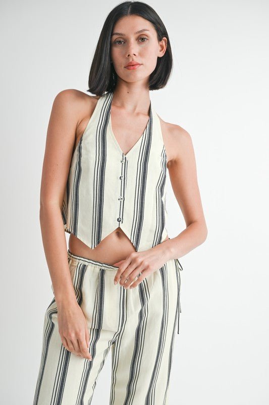 HALTER NECKLINE VEST WITH BACK TIE - Robbi & Angel