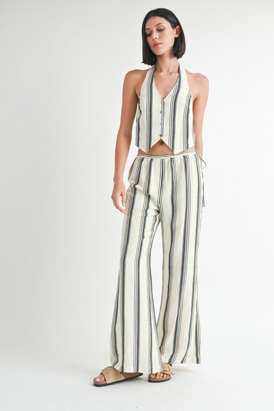 STRIPED STRAIGHT LEG PANTS - Robbi & Angel