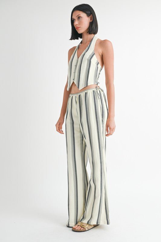 STRIPED STRAIGHT LEG PANTS - Robbi & Angel