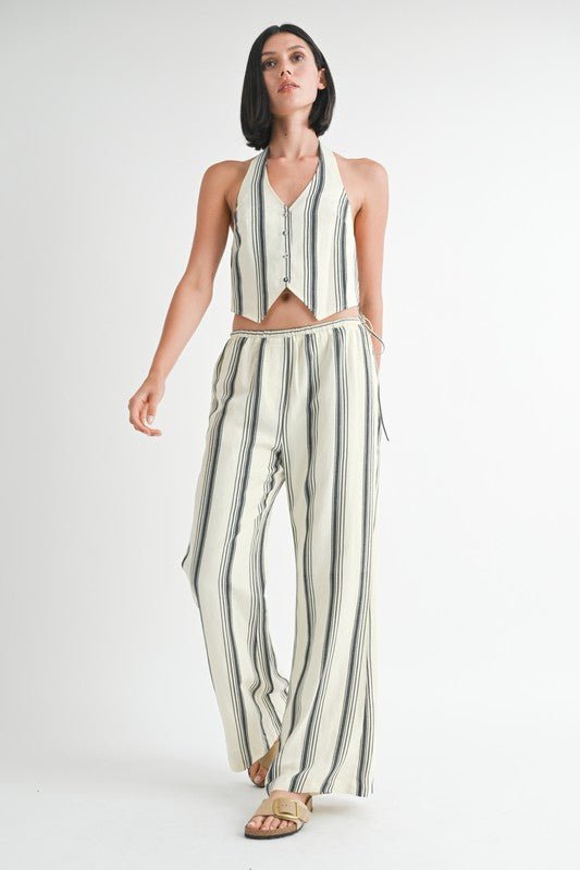 STRIPED STRAIGHT LEG PANTS - Robbi & Angel