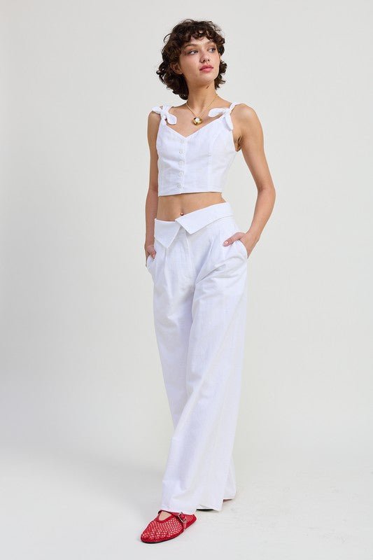 FOLD OVER PANTS WITH WIDE LEG - Robbi & Angel