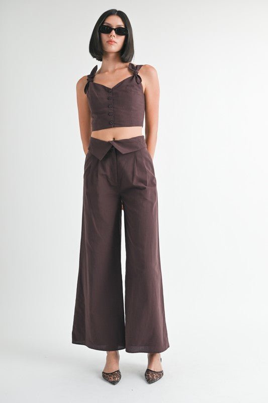 FOLD OVER PANTS WITH WIDE LEG - Robbi & Angel