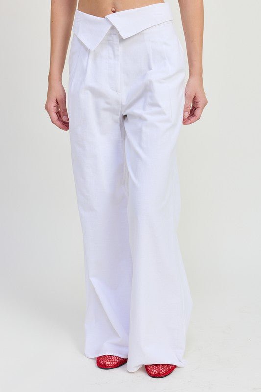 FOLD OVER PANTS WITH WIDE LEG - Robbi & Angel