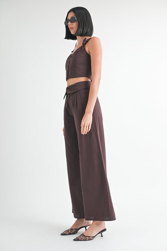 FOLD OVER PANTS WITH WIDE LEG - Robbi & Angel