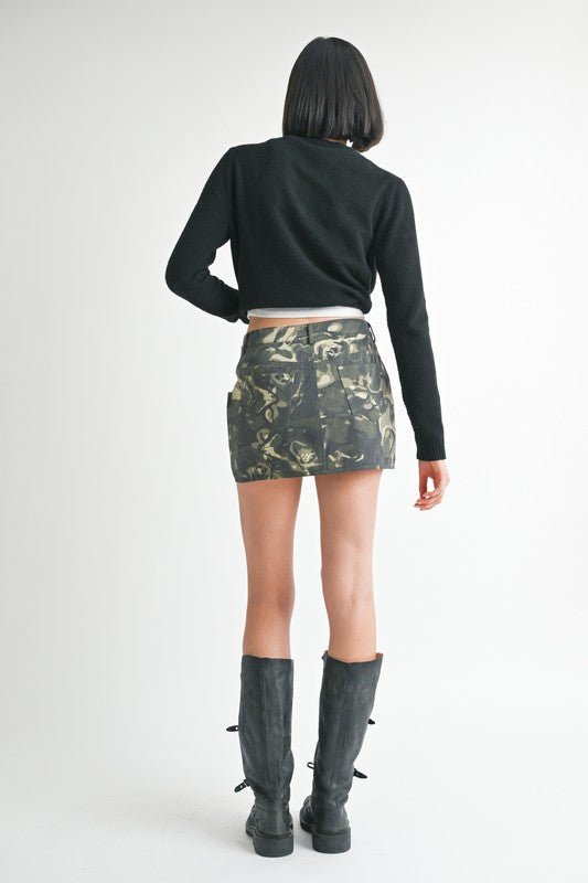 WRAPPED MINI SKIRT WITH BUTTON - Robbi & Angel