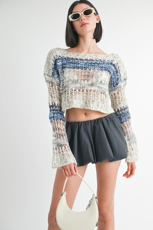 LOOSE KNITTED CROP SWEATER - Robbi & Angel