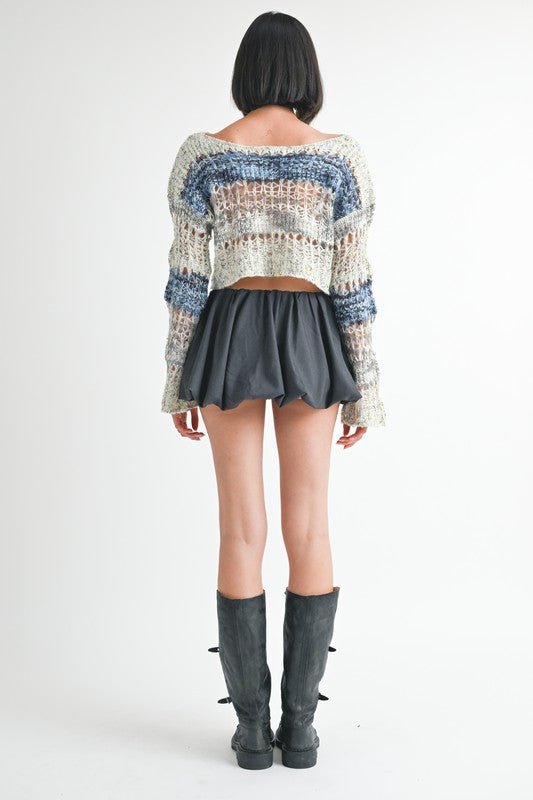 LOOSE KNITTED CROP SWEATER - Robbi & Angel