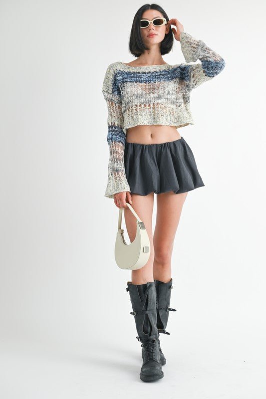 LOOSE KNITTED CROP SWEATER - Robbi & Angel