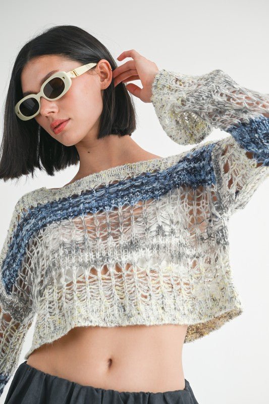 LOOSE KNITTED CROP SWEATER - Robbi & Angel