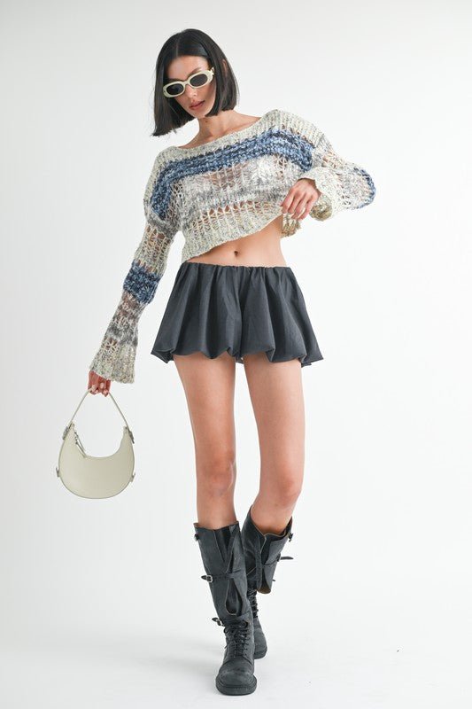 LOOSE KNITTED CROP SWEATER - Robbi & Angel