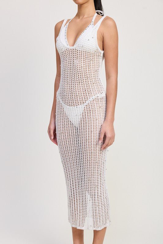 MAXI CROCHET METALIC BEADED DRESS - Robbi & Angel