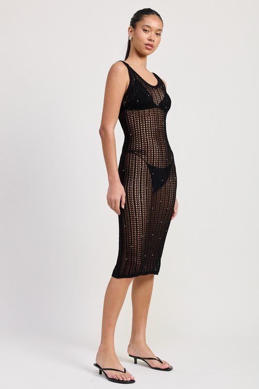MAXI CROCHET METALIC BEADED DRESS - Robbi & Angel