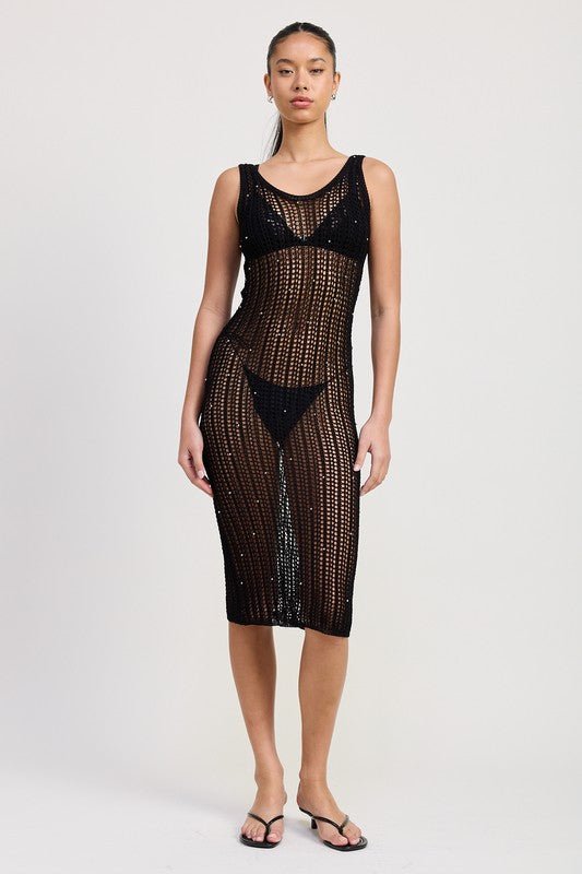 MAXI CROCHET METALIC BEADED DRESS - Robbi & Angel