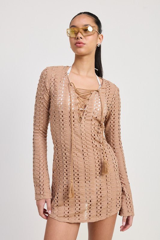 LACE UP COVER UP DRESS - Robbi & Angel