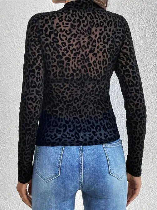 Leopard Print mesh top - Robbi & Angel