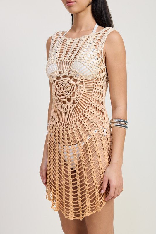 CROCHET COVER UP DRESS WITH BACK CUT OUT - Robbi & Angel