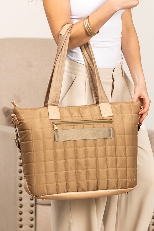 Mila Quilted Traveler Tote with Mini Clutch - Robbi & Angel