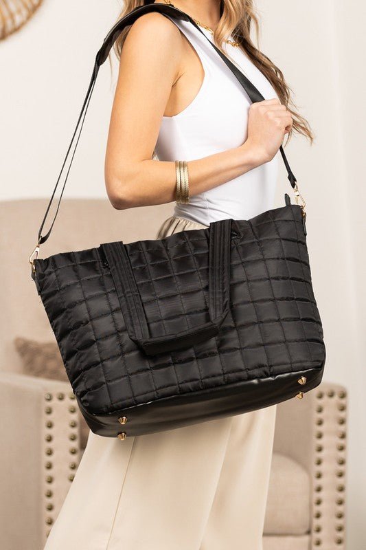 Mila Quilted Traveler Tote with Mini Clutch - Robbi & Angel