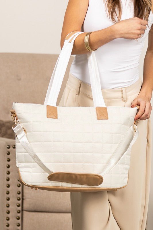 Mila Quilted Traveler Tote with Mini Clutch - Robbi & Angel
