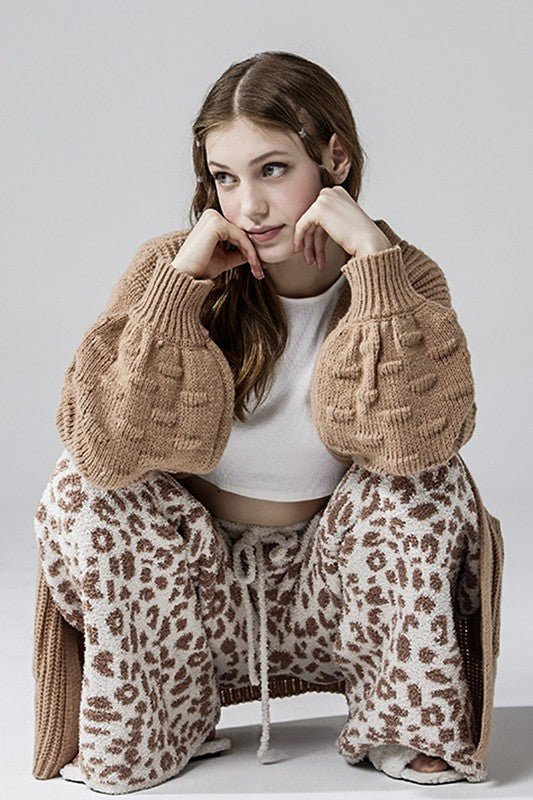 Cozy Warm Soft Leopard Fuzzy Lounge Pants - Robbi & Angel